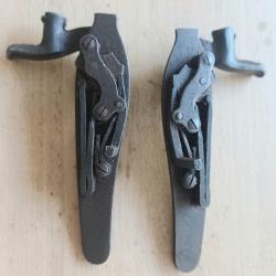 Paire de platines pour ancien fusil de chasse à chiens marquées G 50