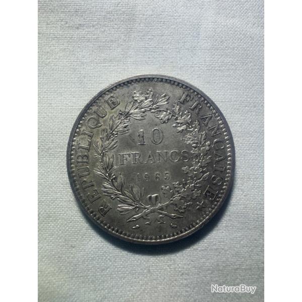 Pice 10 Francs Hercule 1965 - Argent 900