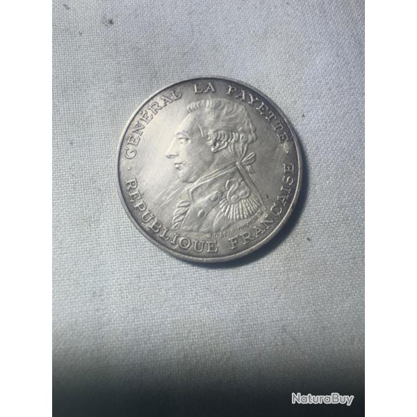 Pice 100 Francs Argent - Gnral La Fayette 1987
