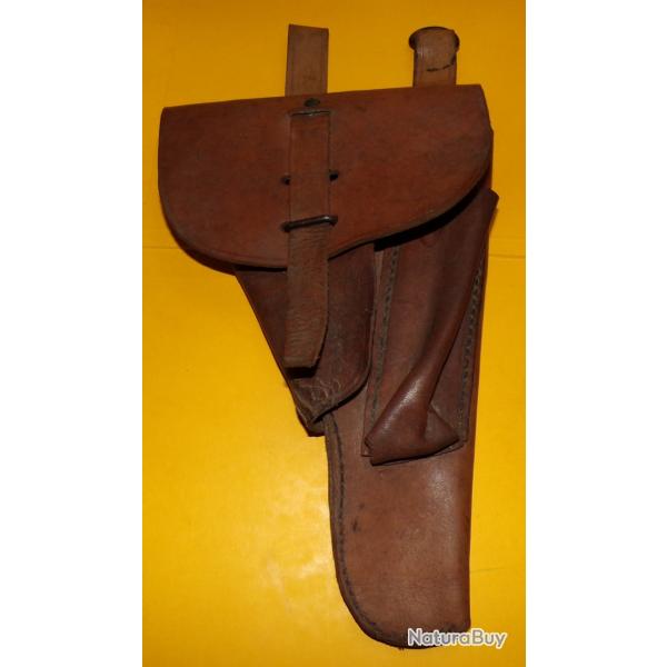 ETUI EN CUIR DE L'ARMEE FRANCAISE POUR P.A MAC 50, PERIODE GUERRE INDOCHINE ALGERIE ,   FABRICATION