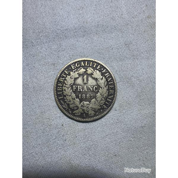 PICE 1 FRANC CRS 1887 - ARGENT - TROISIME RPUBLIQUE