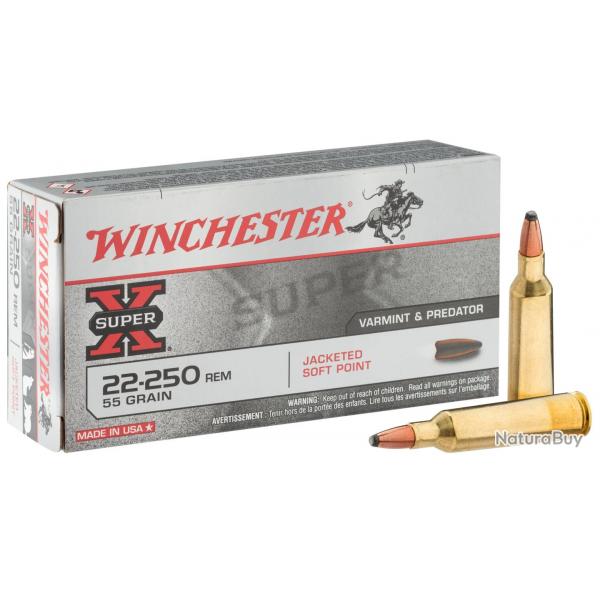 Balles Winchester 22-250 - Super X JSP 55 gr