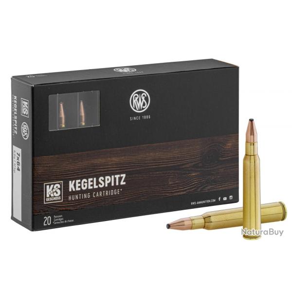 Balles RWS 7x64 - KS Pointe Conique 124 gr