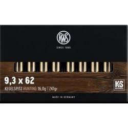 Balles RWS 9,3x62 - KS Pointe Conique 247 gr