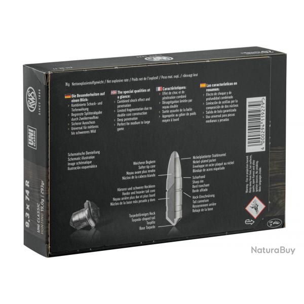 Balles RWS 9,3x74R - Uni Classic 293 gr