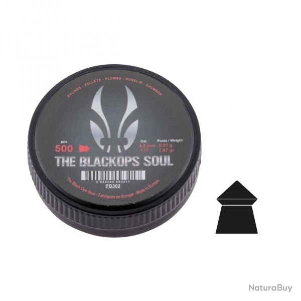 Bote de 500 Plombs THE BLACK OPS Soul  tte pointue 4.5mm