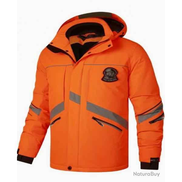 Veste d'Hiver Lourde pour Homme WOLF - Manteau  Capuche Isol Thermiquement Taille L