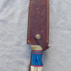 Couteau Denix - Manche bleu/blanc imitation ivoire - bonne état