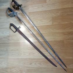 Lot de sabres à compléter et restaurer.