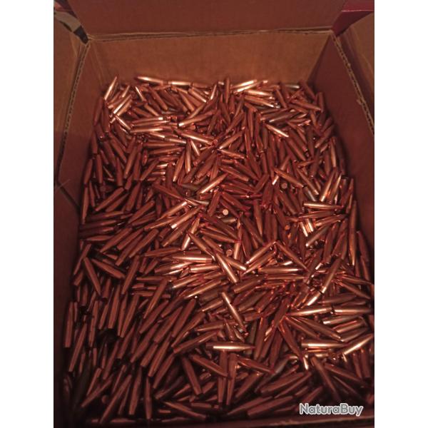 100 Ogives Hornady ELD Match en calibre 6mm (243) 108 gr