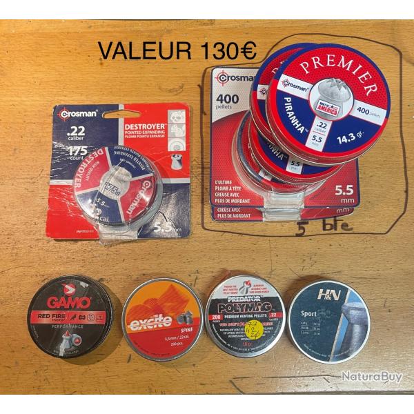 Lot Plomb cal 5,5 pour carabine air