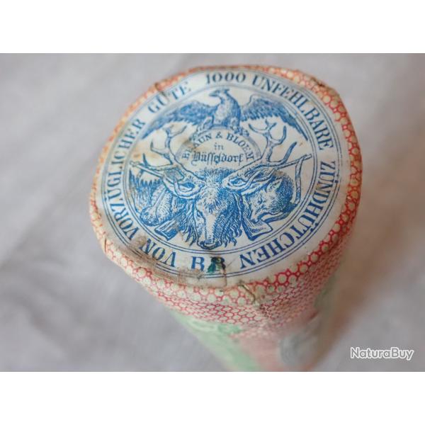 Lot de 10 boites d'amorces canneles BRAUN & BLOEM. N 43. Rechargement poudre noire