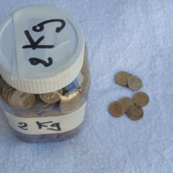 LOT DE PIECES DE MONNAIES 5 CENTIMES MARIANNE CINQUIEME REPUBLIQUE ( DEUX KILOS )