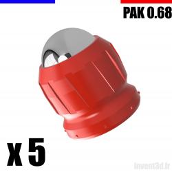 5 x Cal. 0.68 pour PAK Bille 12mm - Gomme Cogne - Rouge