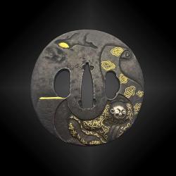 TSUBA NAGAMARU GATA. JAPON - Période Edo (1606 - 1868) Moine
