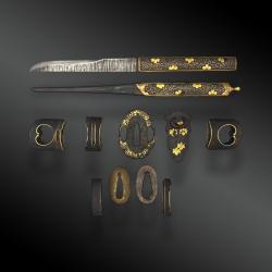 Monture complète de sabre gunto, avec kogaï et kosuka JAPON - Époque Edo (1606 - 1868)