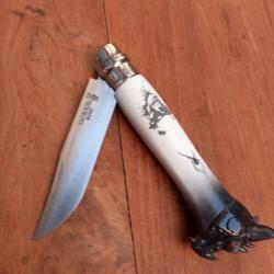 Unique Couteau OPINEL N8 INOX CUSTOM Manche en Résine