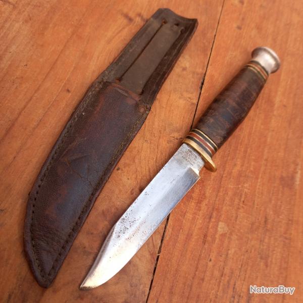 Ancien petit Couteau WILLIAM RODGERS  ENGLAND Manche en Cuir avec Étui en cuir