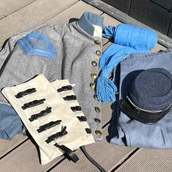 Uniforme complet confédéré sudiste guerre de sécession veste pantalon képi guêtres