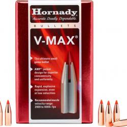 Ogives HORNADY V-MAX - Cal: .224 - 53grs - Boite de 100 unités