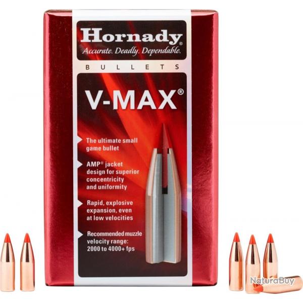 Ogives HORNADY V-MAX - Cal: .224 - 53grs - Boite de 100 units