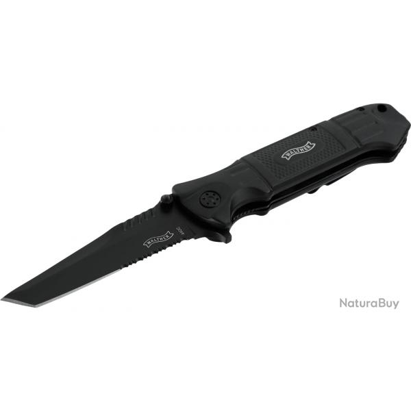 Couteau Walther BTTK Lame tanto acier 440C 98Mm revtement noir mat +tui