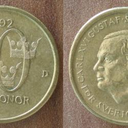 Suede 10 Couronnes 1992 Piece Couronne Roi Karl XVI Gustaf Kronor Sweden
