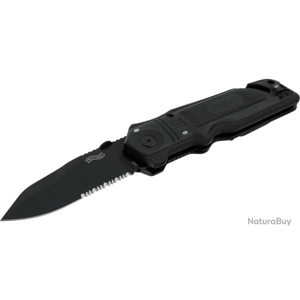 Couteau Walther ERK BLACK Lame acier 440C 95mm revtement noir +tui