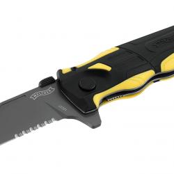Couteau Walther RESCUE KNIFE Lame acier Sandvik 12C27  revêtement titane 90mm +étui