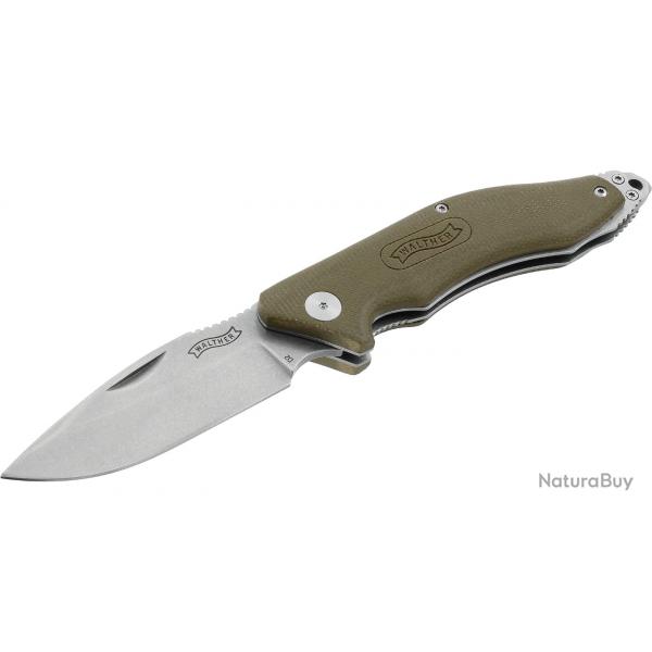 Couteau Walther GNK2 Lame acier D2 finition stonewash 84mm +tui