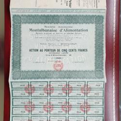 Très rare action 500 Francs Cat. B Montauban alimentation