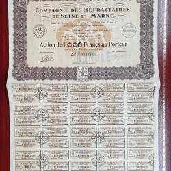 Rare Action 1927 Cie Réfractaires Seine et Marne Provins