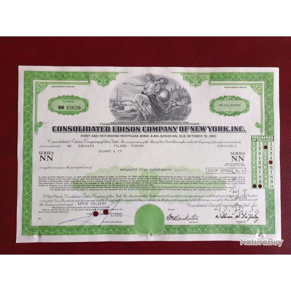 Obligation de 25000$ Etats Unis USA DECO trs belle vignette