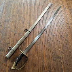 SABRE ADJUDANT D'INFANTERIE 1845-55 LAME FORGÉE PAR  COULAUX A KLINGENTHAL POINÇON DE FOURBISSEUR
