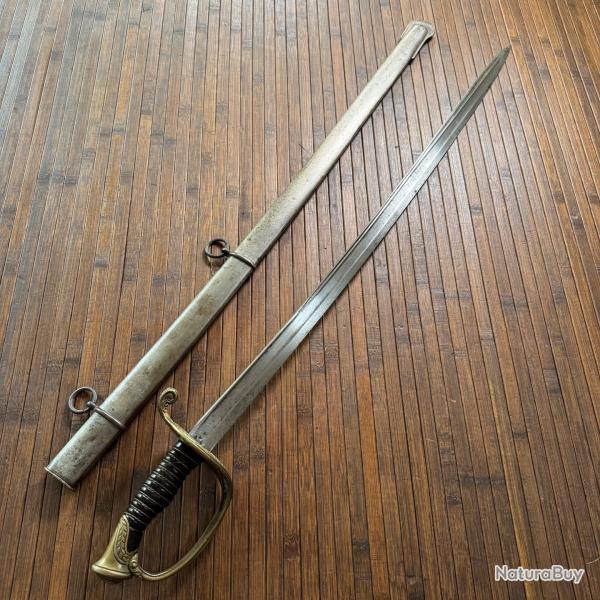 SABRE ADJUDANT D'INFANTERIE 1845-55 LAME FORGE PAR  COULAUX A KLINGENTHAL POINON DE FOURBISSEUR