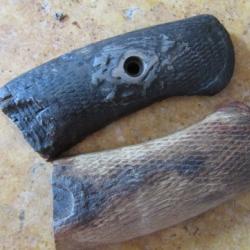 plaquette paire bois 11mm revolver 1873  original  abimées1