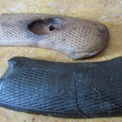 plaquette paire bois 11mm revolver 1873  original  abimées2