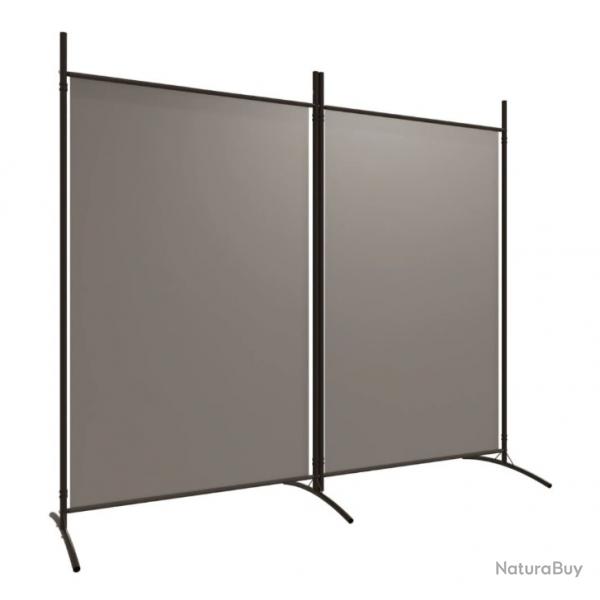 Cloison sparation 2 panneaux anthracite 175x180 cm tissu polyester fer pliable polyvalent