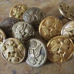 bouton US army seconde guerre à l'unité WW2 Américiain GI USA différentes taille 22,8mm laiton
