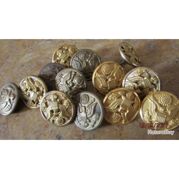 bouton US army seconde guerre  l'unit WW2 Amriciain GI USA diffrentes taille 22,8mm laiton