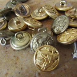 bouton US army seconde guerre à l'unité WW2 Américiain GI USA différentes taille 15.9mm laiton
