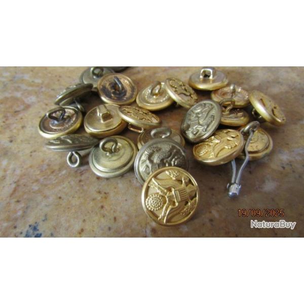 bouton US army seconde guerre  l'unit WW2 Amriciain GI USA diffrentes taille 15.9mm laiton