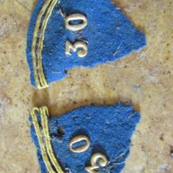 patte Français coin col cadre premiere seconde guerre France infanterie jaune 30° RI ww1 ww2 mité
