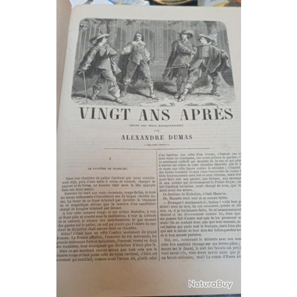 Vingt ans aprs suite des trois mousquetaires Alexandre Dumas RARE LIVRE ANCIEN rf ET01
