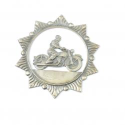 Ancien insigne macaron récompense course moto vintage.