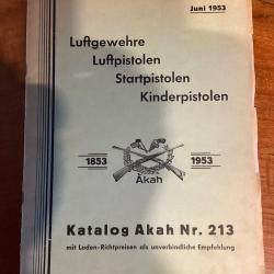 Catalogue de 1953 de la firme allemande AKHA sur les armes à air comprimé