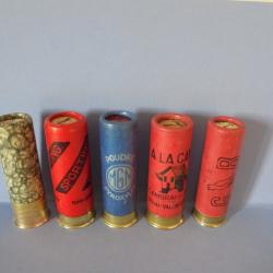 LOT DE 5 CARTOUCHES ANCIENNES NON RECHARGEES NEUTRALISEES N°9