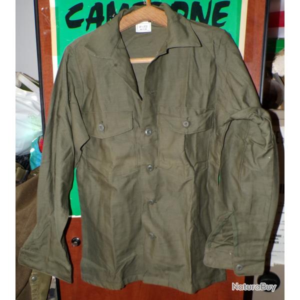 ARMEE AMERICAINE U.S : CHEMISE EN COTON OG-107 DE LA PERIODE GUERRE DU VIETNAM DE 1974  ,TAILLE U.S