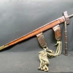 BELLE EPEE TAKOUBA TOUAREG DES ANNEES 20, LAME DECOREE, AFRICAIN SWORD