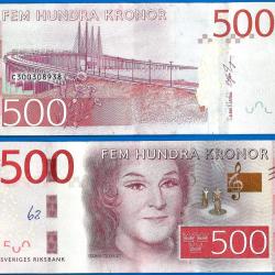 Suede 500 Couronnes 2016 Billet Sweden Kronor Nilsson Birgit Europe Nord